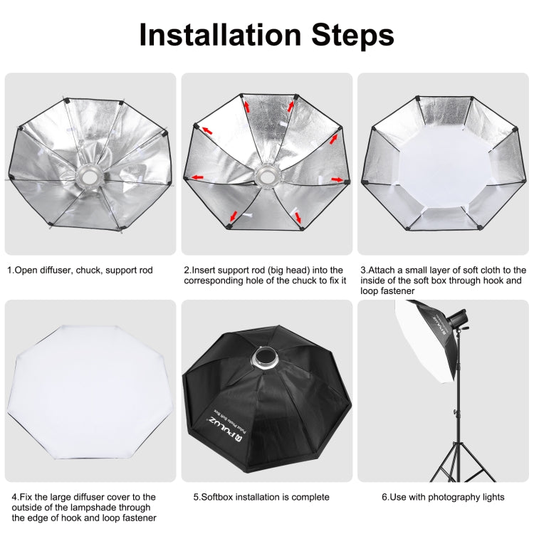 PULUZ 95cm Speedlite Flash Octagon Parabolic Softbox Bowens Mount Diffuser -  by PULUZ | Online Shopping UK | buy2fix