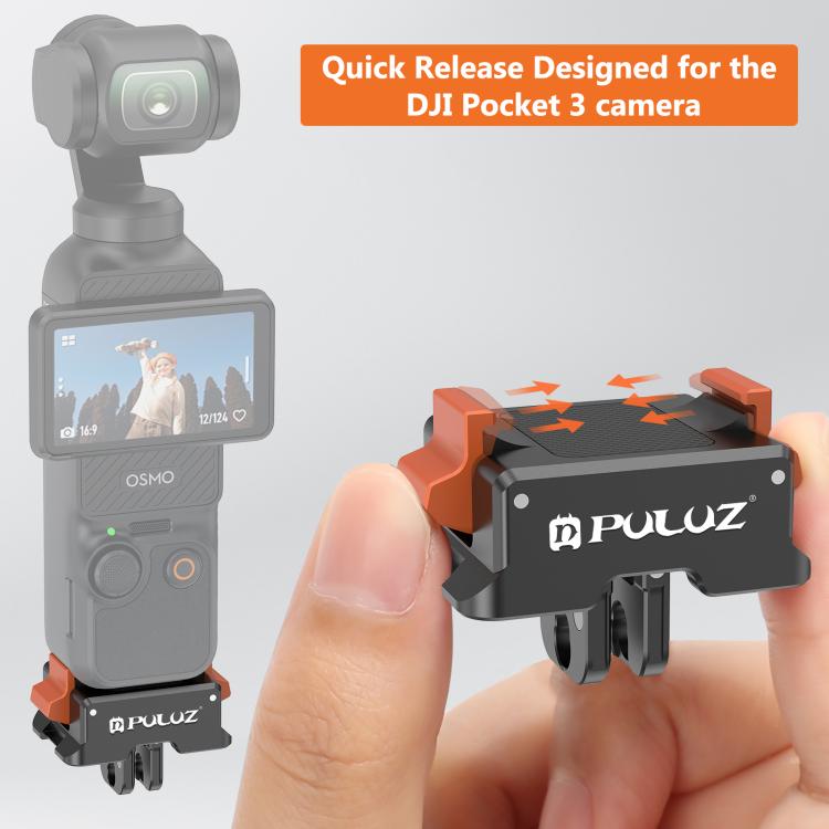 For DJI Osmo Pocket 3 PULUZ Quick Release Mount Adapter (Black) - Mount & Holder by PULUZ | Online Shopping UK | buy2fix