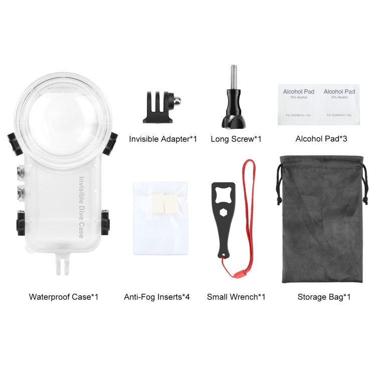 For Insta360 X3 PULUZ Invisible Dive Case 50m Waterproof Sealed Case (Transparent) - Case & Bags by PULUZ | Online Shopping UK | buy2fix