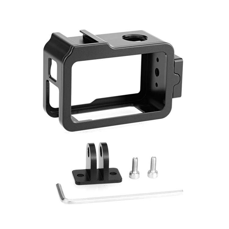 For DJI Osmo Action 4 / 3 PULUZ Metal Cage Expansion Adapter Frame with Cold Shoe (Black) - Protection Frame by PULUZ | Online Shopping UK | buy2fix