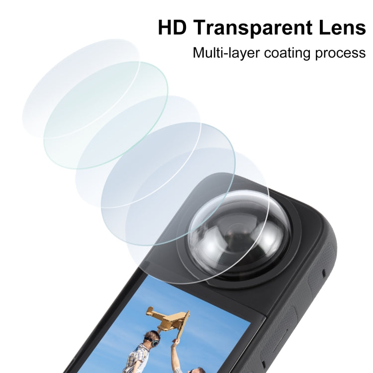 For Insta360 X3 PULUZ Lens Guard Optical Glass Protective Cover (Black) - Len Accessories by PULUZ | Online Shopping UK | buy2fix