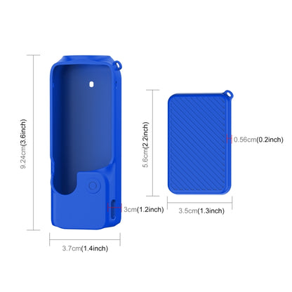For DJI OSMO Pocket 3 PULUZ  2 in 1 Silicone Cover Case Set with Strap (Blue) - Case & Bags by PULUZ | Online Shopping UK | buy2fix