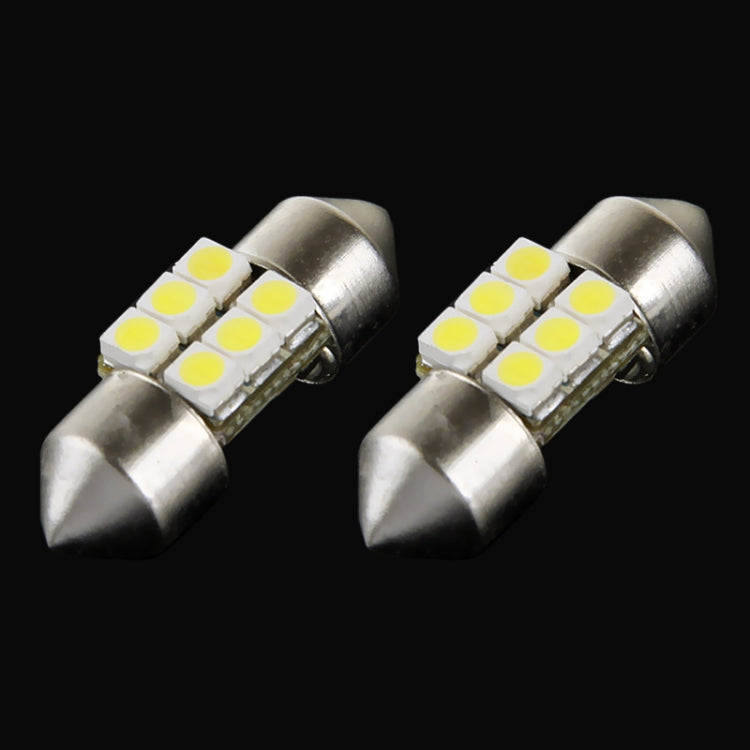 2 PCS 31mm 6 LED 5050 SMD Car Reading Light Bulb(White Light) - Dome Lights by buy2fix | Online Shopping UK | buy2fix