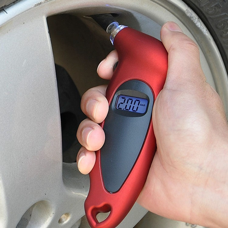 Digital Tire Gauge with LED Flash light, Pressure Range: 0-100PSI(Red) - Tire Pressure Gauges by buy2fix | Online Shopping UK | buy2fix