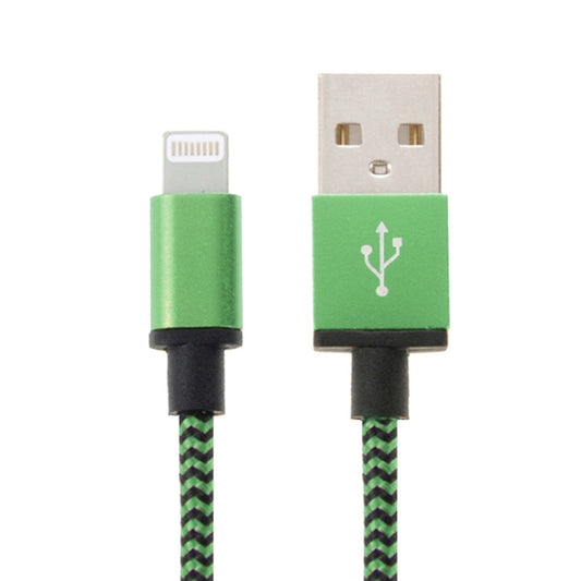 2m Woven Style 8 Pin to USB Sync Data / Charging Cable(Green) - Normal Style Cable by buy2fix | Online Shopping UK | buy2fix