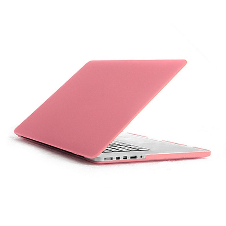 ENKAY for MacBook Pro Retina 15.4 inch (US Version) / A1398 4 in 1 Frosted Hard Shell Plastic Protective Case with Screen Protector & Keyboard Guard & Anti-dust Plugs(Pink) - MacBook Pro Cases by ENKAY | Online Shopping UK | buy2fix