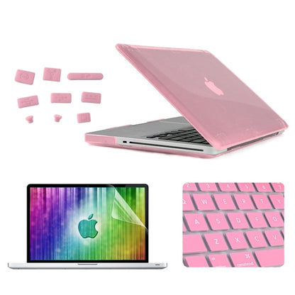 ENKAY for MacBook Pro 13.3 inch (US Version) / A1278 4 in 1 Crystal Hard Shell Plastic Protective Case with Screen Protector & Keyboard Guard & Anti-dust Plugs(Pink) - MacBook Pro Cases by ENKAY | Online Shopping UK | buy2fix