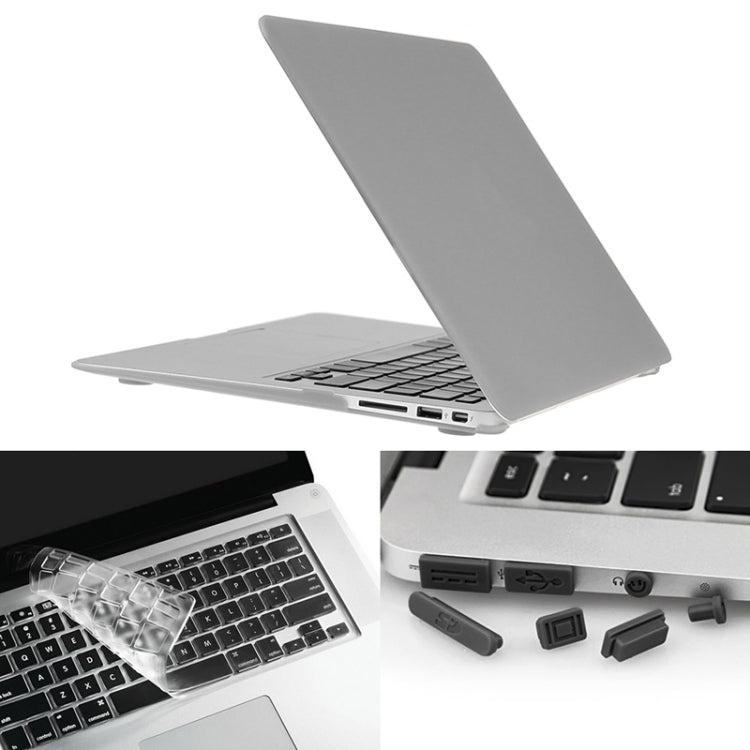 ENKAY for Macbook Air 11.6 inch (US Version) / A1370 / A1465 Hat-Prince 3 in 1 Frosted Hard Shell Plastic Protective Case with Keyboard Guard & Port Dust Plug(Silver) - MacBook Air Cases by ENKAY | Online Shopping UK | buy2fix