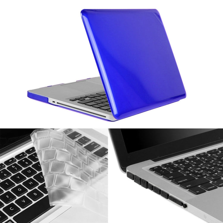 ENKAY for Macbook Pro 15.4 inch (US Version) / A1286 Hat-Prince 3 in 1 Crystal Hard Shell Plastic Protective Case with Keyboard Guard & Port Dust Plug(Dark Blue) - MacBook Pro Cases by ENKAY | Online Shopping UK | buy2fix