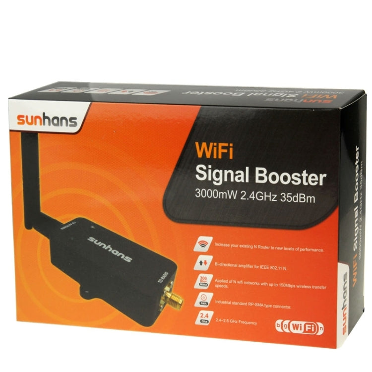 Sunhans SH24BTA-N 35dBm 2.4GHz 3W 11N/G/B WiFi Signal Booster WiFi Amplifier Wireless Repeater(US Plug) - Broadband Amplifiers by buy2fix | Online Shopping UK | buy2fix