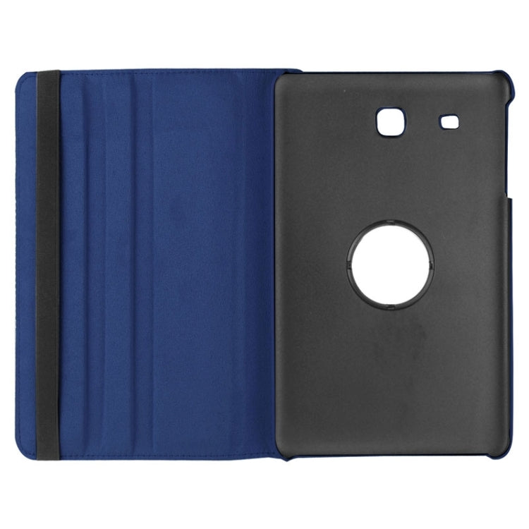 Litchi Texture Horizontal Flip Solid Color Leather Case with 360 Degrees Rotation Holder for Galaxy Tab E 9.6 / T560 / T561(Dark Blue) - Other Galaxy Tab PC by buy2fix | Online Shopping UK | buy2fix