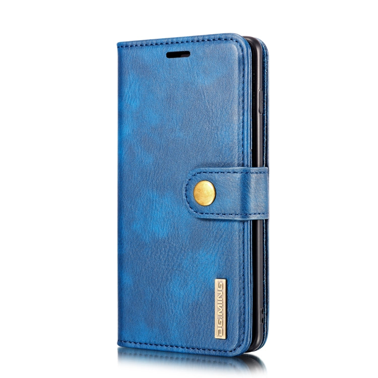 DG.MING Crazy Horse Texture Flip Detachable Magnetic Leather Case for Samsung Galaxy S10 E, with Holder & Card Slots & Wallet(Blue) - Galaxy Phone Cases by DG.MING | Online Shopping UK | buy2fix