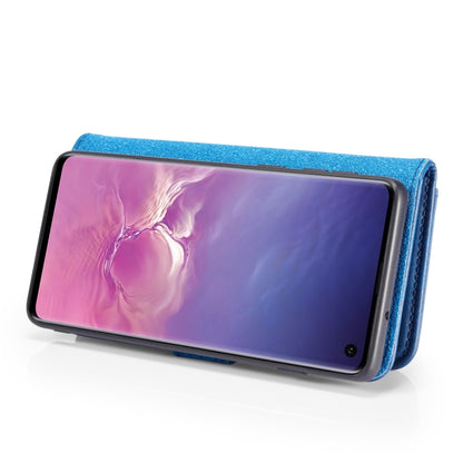 DG.MING Crazy Horse Texture Flip Detachable Magnetic Leather Case for Samsung Galaxy S10 E, with Holder & Card Slots & Wallet(Blue) - Galaxy Phone Cases by DG.MING | Online Shopping UK | buy2fix