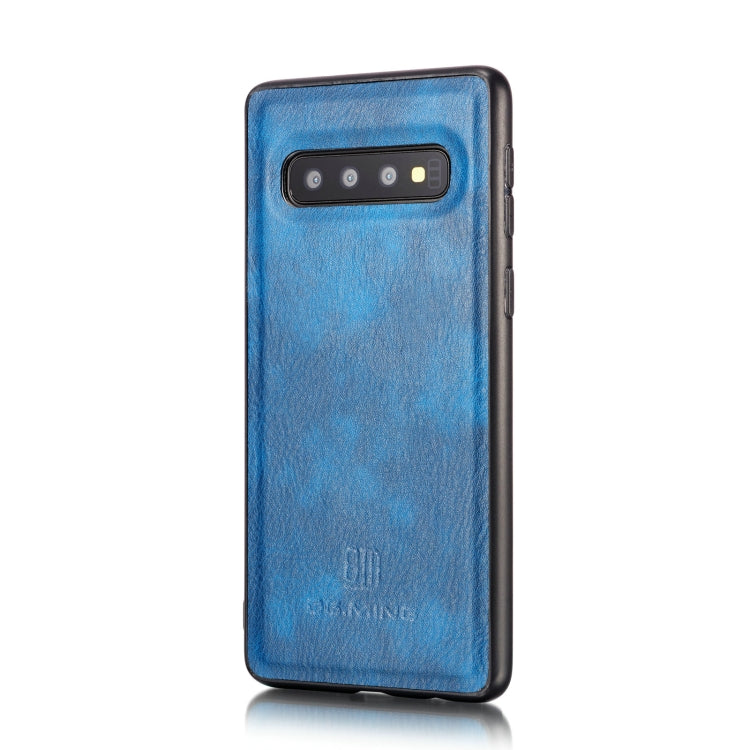 DG.MING Crazy Horse Texture Flip Detachable Magnetic Leather Case for Samsung Galaxy S10 Plus, with Holder & Card Slots & Wallet(Blue) - Galaxy Phone Cases by DG.MING | Online Shopping UK | buy2fix