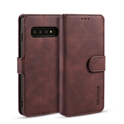 DG.MING Retro Oil Side Horizontal Flip Case for Galaxy S10, with Holder & Card Slots & Wallet (Coffee) - Galaxy Phone Cases by DG.MING | Online Shopping UK | buy2fix