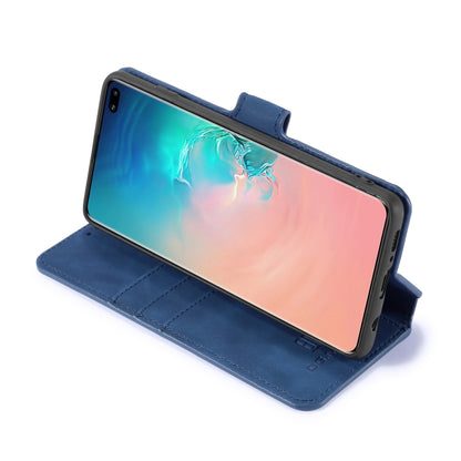 DG.MING Retro Oil Side Horizontal Flip Case for Galaxy S10, with Holder & Card Slots & Wallet (Blue) - Galaxy Phone Cases by DG.MING | Online Shopping UK | buy2fix