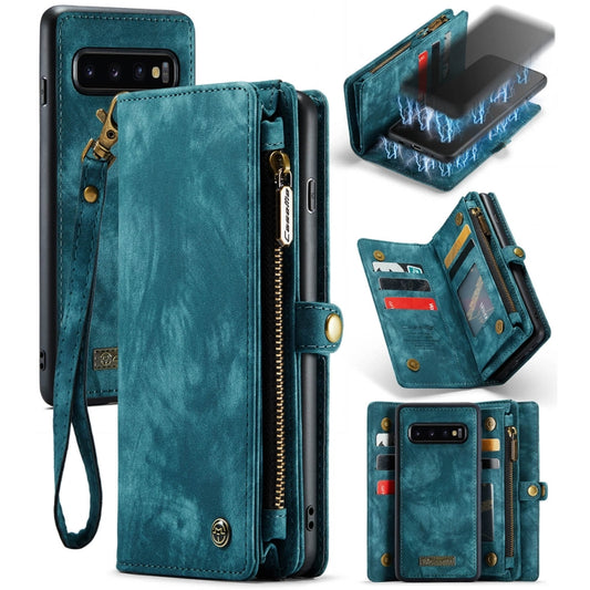 For Samsung Galaxy S10 CaseMe-008 Detachable Multifunctional Flip Leather Phone Case(Blue) - Galaxy Phone Cases by CaseMe | Online Shopping UK | buy2fix