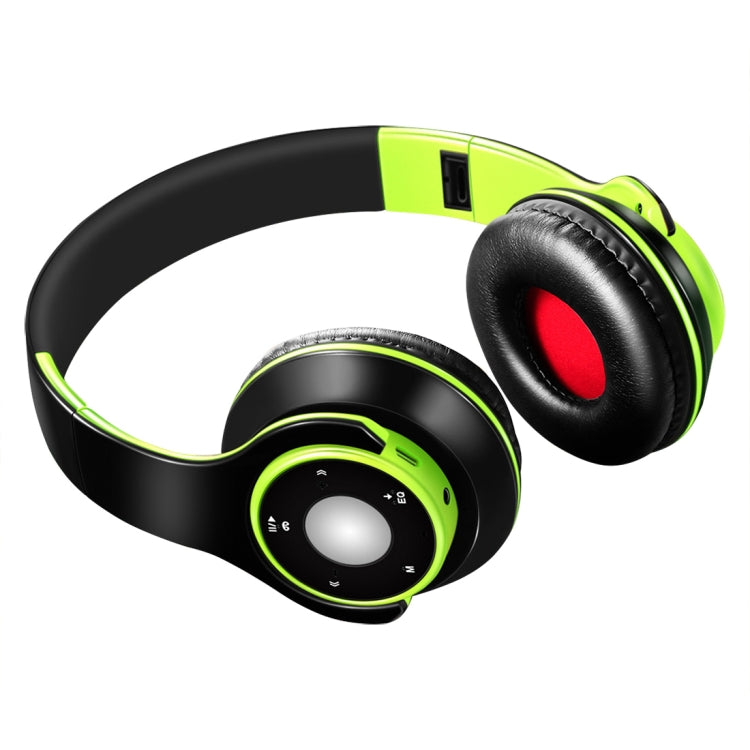 SG-8 Bluetooth 4.0 + EDR Headphones Wireless Over-ear TF Card FM Radio Stereo Music Headset with Mic (Green) - Headset & Headphone by buy2fix | Online Shopping UK | buy2fix