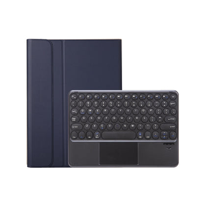 For iPad 10th Gen 10.9 2022 YA10B-A Lambskin Texture Bluetooth Touch Keyboard Leather Tablet Case with Pen Slot(Dark Blue) - Universal by buy2fix | Online Shopping UK | buy2fix