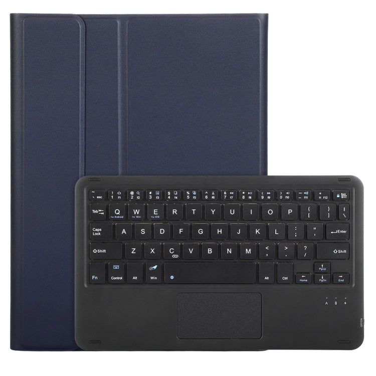 For iPad 10th Gen 10.9 2022 A10B-A Lambskin Texture Bluetooth Touch Keyboard Leather Tablet Case with Pen Slot(Dark Blue) - Universal by buy2fix | Online Shopping UK | buy2fix