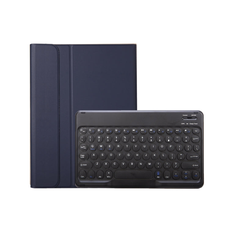 For iPad 10th Gen 10.9 2022 YA10B Lambskin Texture Bluetooth Keyboard Leather Tablet Case with Pen Slot(Dark Blue) - Universal by buy2fix | Online Shopping UK | buy2fix