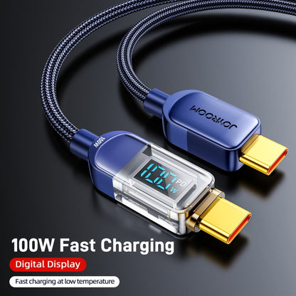 JOYROOM S-CC100A4 100W USB-C / Type-C to USB-C / Type-C Digital Display Fast Charging Data Cable, Cable Length:1.2m (Blue) - USB-C & Type-C Cable by JOYROOM | Online Shopping UK | buy2fix