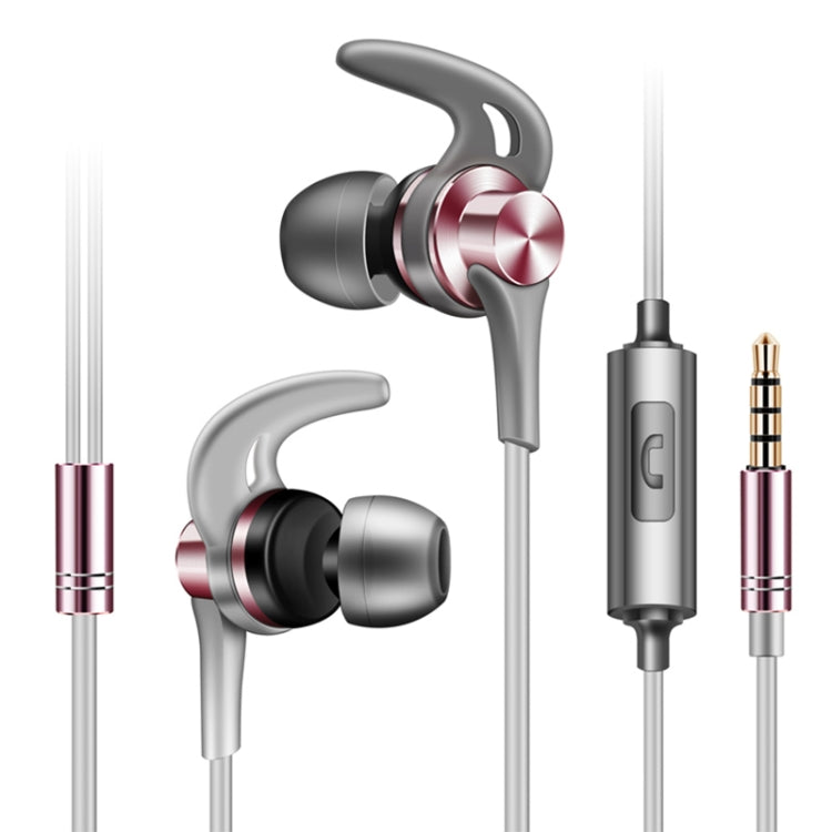 QKZ EQ1 CNC Metal Shark Fin Headphones Sports Music Headphones, Microphone Version (Rose Gold) - In Ear Wired Earphone by QKZ | Online Shopping UK | buy2fix