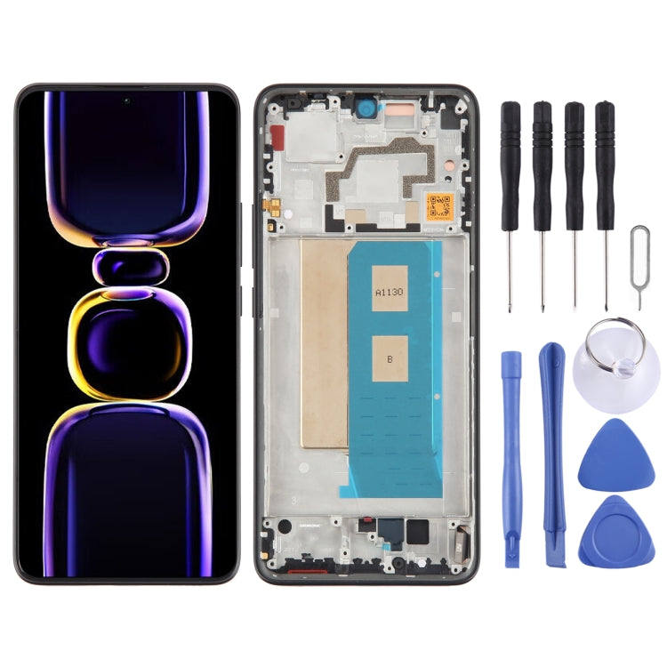 For Xiaomi Poco F5 Pro Original AMOLED Material LCD Screen Digitizer Full Assembly with Frame (Black) - LCD Screen by buy2fix | Online Shopping UK | buy2fix