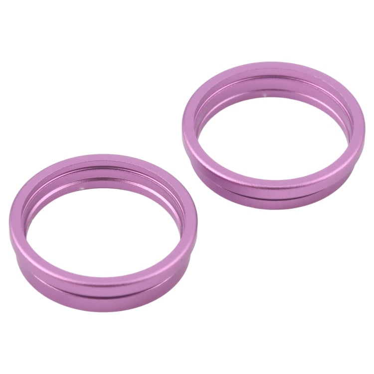 For iPhone 16 Plus 2pcs/set Rear Camera Glass Lens Metal Outside Protector Hoop Ring (Purple) -  by buy2fix | Online Shopping UK | buy2fix