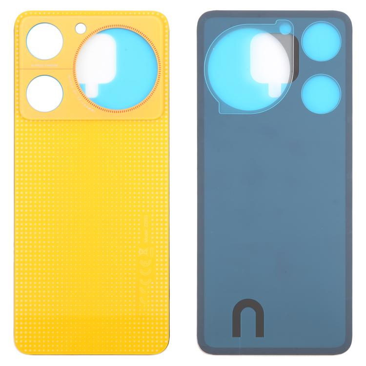 For ZTE nubia Music Z2353 Glass Battery Back Cover with Adhesive(Yellow) - For ZTE by buy2fix | Online Shopping UK | buy2fix