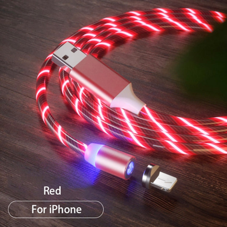 USB to 8 Pin Magnetic Suction Colorful Streamer Mobile Phone Charging  Cable, Length: 1m(Red Light) - Charging Cable & Head by buy2fix | Online Shopping UK | buy2fix