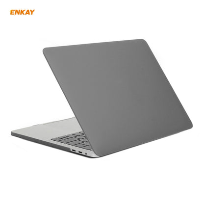 ENKAY 3 in 1 Matte Laptop Protective Case + EU Version TPU Keyboard Film + Anti-dust Plugs Set for MacBook Pro 13.3 inch A1706 / A1989 / A2159 (with Touch Bar)(Grey) - MacBook Pro Cases by ENKAY | Online Shopping UK | buy2fix