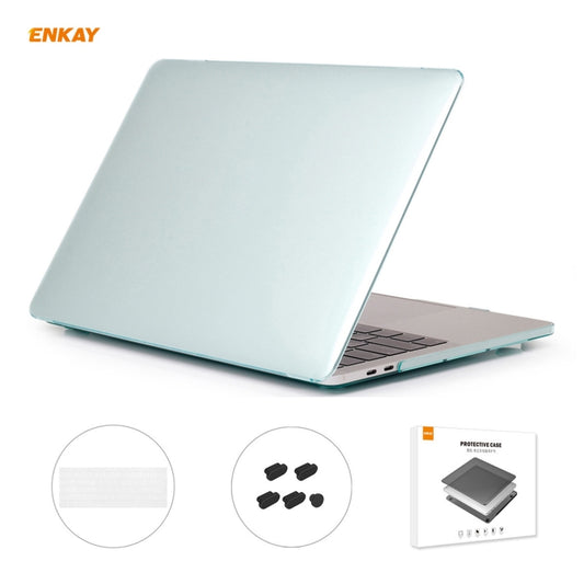 ENKAY 3 in 1 Crystal Laptop Protective Case + EU Version TPU Keyboard Film + Anti-dust Plugs Set for MacBook Pro 13.3 inch A1708 (without Touch Bar)(Green) - MacBook Pro Cases by ENKAY | Online Shopping UK | buy2fix