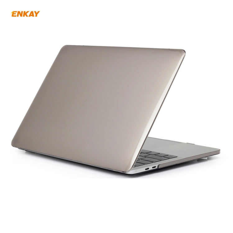 ENKAY 3 in 1 Crystal Laptop Protective Case + EU Version TPU Keyboard Film + Anti-dust Plugs Set for MacBook Pro 13.3 inch A1708 (without Touch Bar)(Grey) - MacBook Pro Cases by ENKAY | Online Shopping UK | buy2fix