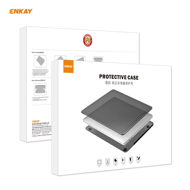 ENKAY 3 in 1 Crystal Laptop Protective Case + US Version TPU Keyboard Film + Anti-dust Plugs Set for MacBook Pro 13.3 inch A1706 / A1989 / A2159 (with Touch Bar)(Black) - MacBook Pro Cases by ENKAY | Online Shopping UK | buy2fix