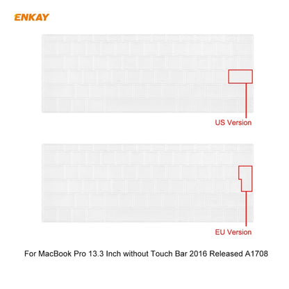 ENKAY 3 in 1 Matte Laptop Protective Case + EU Version TPU Keyboard Film + Anti-dust Plugs Set for MacBook Pro 13.3 inch A1708 (without Touch Bar)(Grey) - MacBook Pro Cases by ENKAY | Online Shopping UK | buy2fix