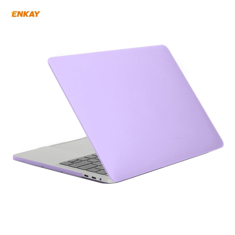 ENKAY 3 in 1 Matte Laptop Protective Case + US Version TPU Keyboard Film + Anti-dust Plugs Set for MacBook Pro 15.4 inch A1707 & A1990 (with Touch Bar)(Purple) - MacBook Pro Cases by ENKAY | Online Shopping UK | buy2fix