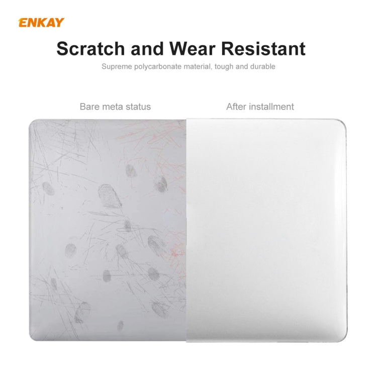 For MacBook Air 13.3 inch A1932 2018 ENKAY 3 in 1 Crystal Laptop Protective Case and EU Version TPU Keyboard Film and Anti-dust Plugs Set(Transparent) - MacBook Air Cases by ENKAY | Online Shopping UK | buy2fix