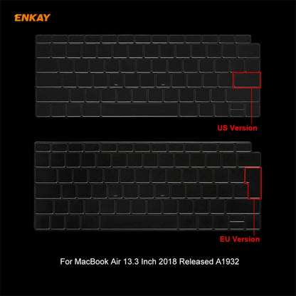 ENKAY 3 in 1 Matte Laptop Protective Case + EU Version TPU Keyboard Film + Anti-dust Plugs Set for MacBook Air 13.3 inch A1932 (2018)(Purple) - MacBook Air Cases by ENKAY | Online Shopping UK | buy2fix