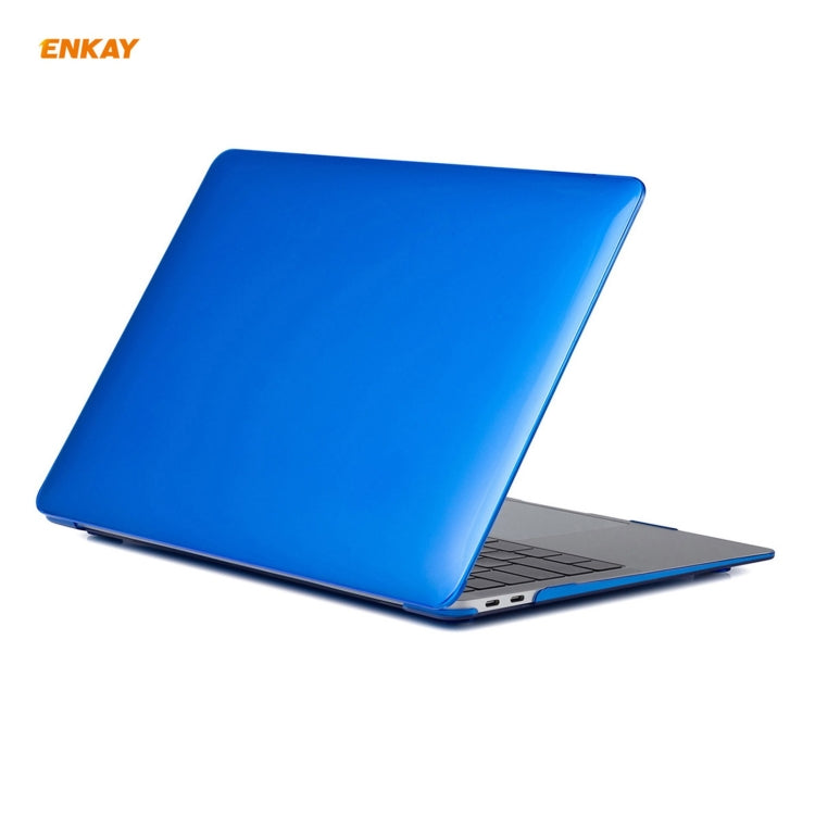 For MacBook Air 13.3 inch A2179 & A2337 2020 ENKAY 3 in 1 Crystal Laptop Protective Case + US Version TPU Keyboard Film + Anti-dust Plugs Set(Dark Blue) - MacBook Air Cases by WIWU | Online Shopping UK | buy2fix