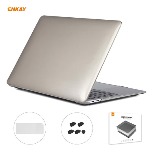 For MacBook Air 13.3 inch A2179 & A2337 2020 ENKAY 3 in 1 Crystal Laptop Protective Case + US Version TPU Keyboard Film + Anti-dust Plugs Set(Grey) - MacBook Air Cases by WIWU | Online Shopping UK | buy2fix