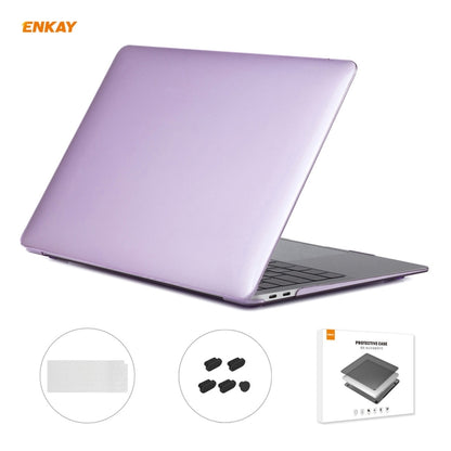 For MacBook Air 13.3 inch A2179 & A2337 2020 ENKAY 3 in 1 Crystal Laptop Protective Case + US Version TPU Keyboard Film + Anti-dust Plugs Set(Purple) - MacBook Air Cases by WIWU | Online Shopping UK | buy2fix