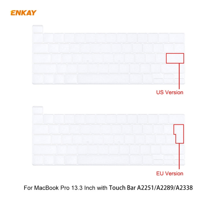 ENKAY 3 in 1 Crystal Laptop Protective Case + EU Version TPU Keyboard Film + Anti-dust Plugs Set for MacBook Pro 13.3 inch A2251 & A2289 & A2338 (with Touch Bar)(Pink) - MacBook Pro Cases by ENKAY | Online Shopping UK | buy2fix