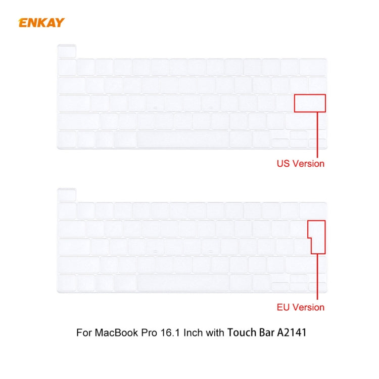 ENKAY 3 in 1 Matte Laptop Protective Case + US Version TPU Keyboard Film + Anti-dust Plugs Set for MacBook Pro 16 inch A2141 (with Touch Bar)(White) - MacBook Pro Cases by ENKAY | Online Shopping UK | buy2fix