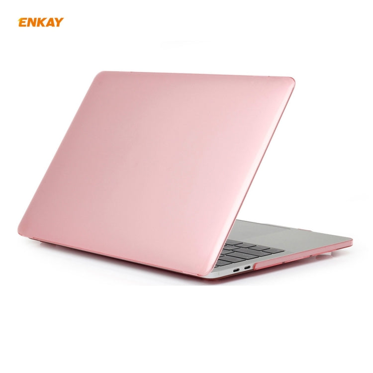 ENKAY 3 in 1 Crystal Laptop Protective Case + EU Version TPU Keyboard Film + Anti-dust Plugs Set for MacBook Pro 16 inch A2141 (with Touch Bar)(Pink) - MacBook Pro Cases by ENKAY | Online Shopping UK | buy2fix