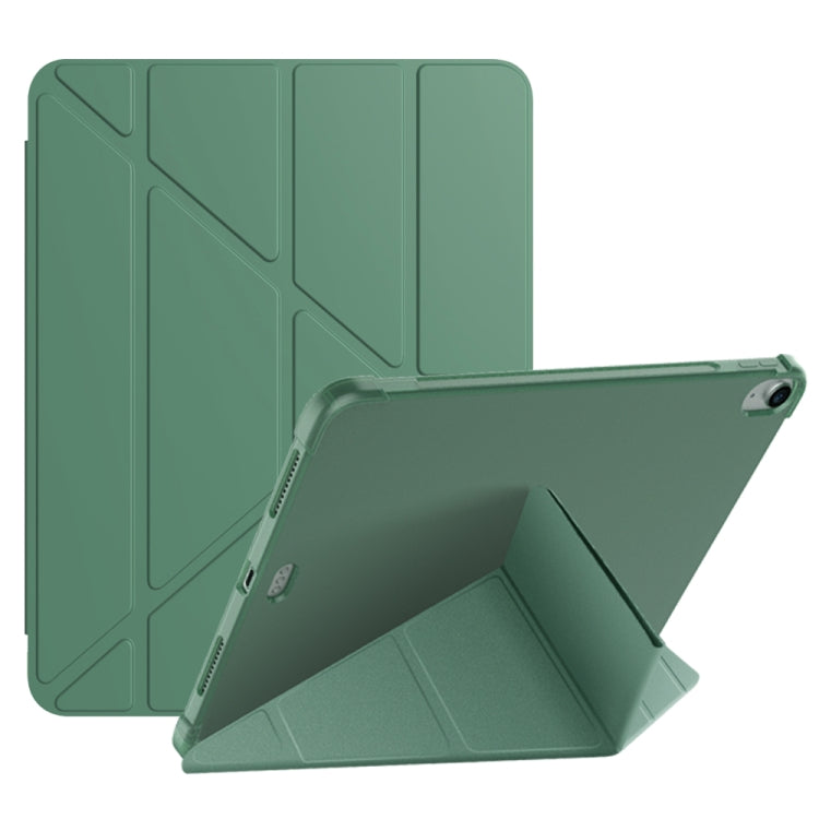 For iPad Air 11 2024 / Air 2022 10.9 Multi-folding Matte Surface Leather Tablet Case with Pen Slot(Light Green) - iPad Air (2022) / (2020) 10.9 Cases by buy2fix | Online Shopping UK | buy2fix