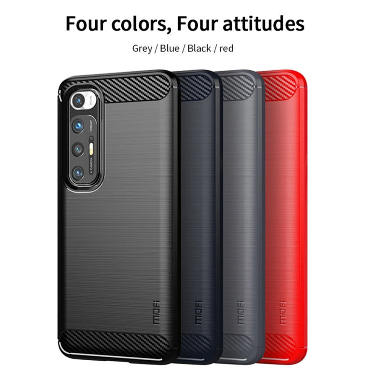 For?Xiaomi Mi 10S MOFI Gentleness Series Brushed Texture Carbon Fiber Soft TPU Case(Grey) - Xiaomi Cases by MOFI | Online Shopping UK | buy2fix