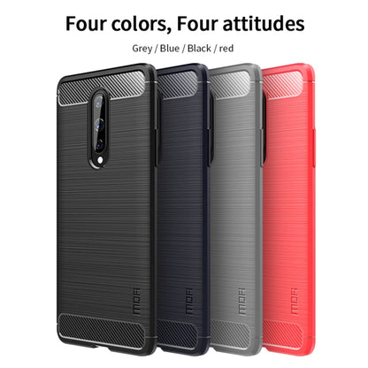 For OnePlus 8 MOFI Gentleness Series Brushed Texture Carbon Fiber Soft TPU Case(Blue) - OnePlus Cases by MOFI | Online Shopping UK | buy2fix