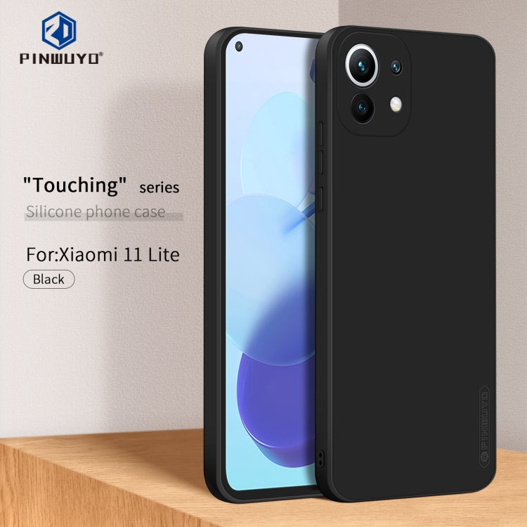 For Xiaomi Mi 11 Lite PINWUYO Touching Series Liquid Silicone TPU Shockproof Case(Black) - Xiaomi Cases by PINWUYO | Online Shopping UK | buy2fix