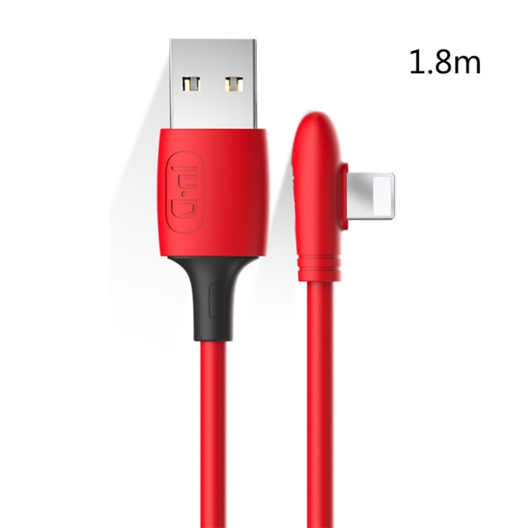 ENKAY Hat-Prince ENK-CB211 2.4A USB to 8 Pin 90 Degree Elbow Silicone Data Sync Fast Charging Cable, Cable Length: 1.8m(Red) - Normal Style Cable by ENKAY | Online Shopping UK | buy2fix